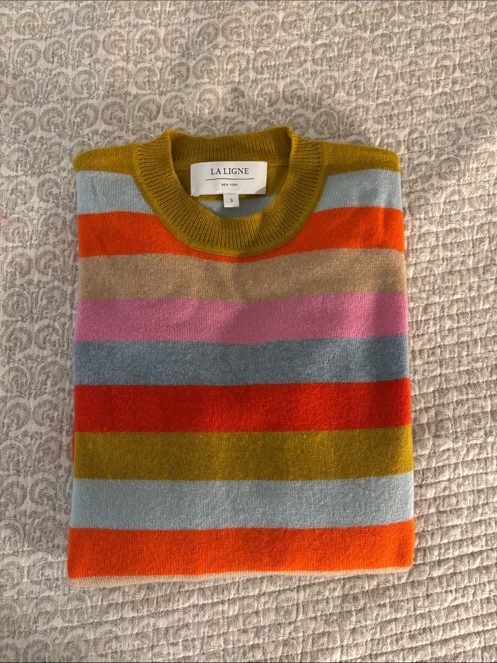 La Ligne Striped Cashmere Crewneck Sweater